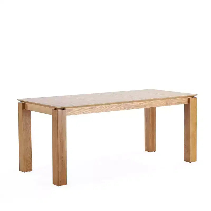 Manhattan Comfort 7pc 70.86" Rockaway and Colbert Rectangle Dining Set Natural/Oatmeal: Industrial Chic, Ash Wood, 6 Chairs