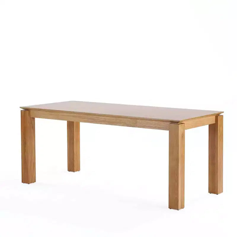 Manhattan Comfort 7pc 70.86" Rockaway and Colbert Rectangle Dining Set Natural/Oatmeal: Industrial Chic, Ash Wood, 6 Chairs