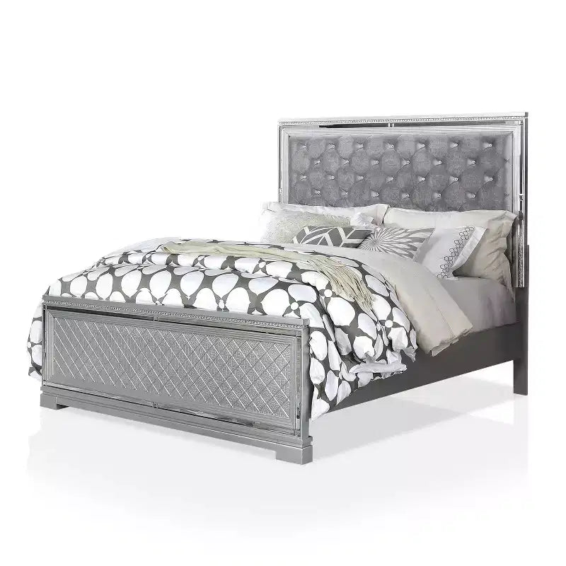 5pc Eastern King Tenaya Bedroom Set Silver/Gray - HOMES: Inside + Out