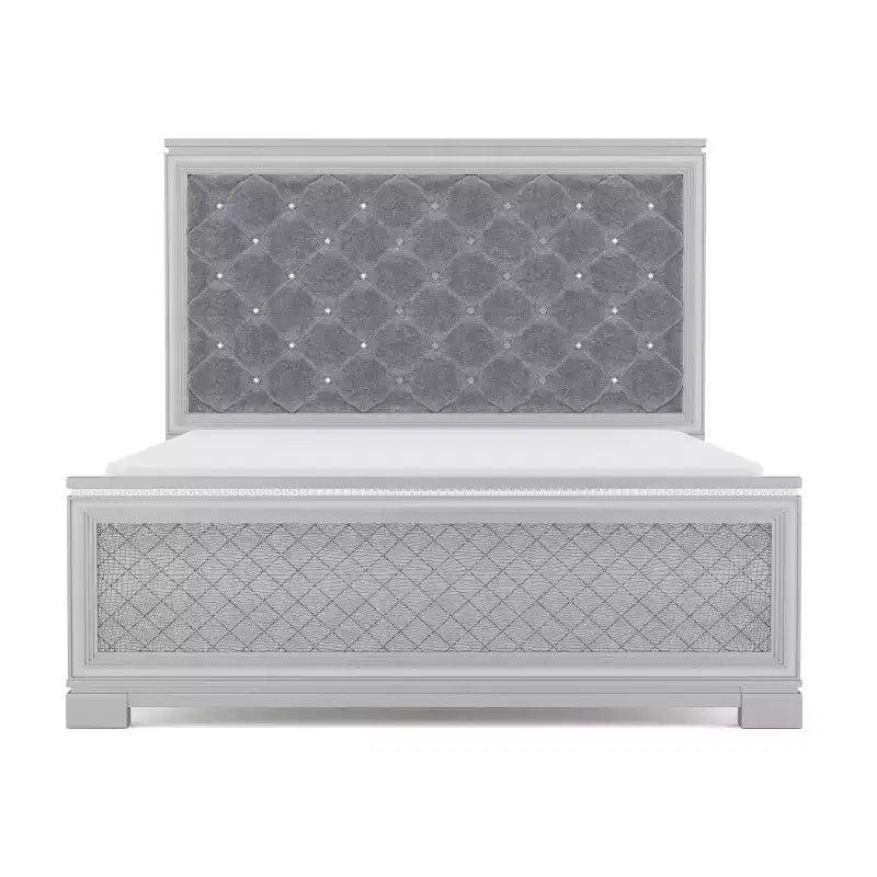 5pc Eastern King Tenaya Bedroom Set Silver/Gray - HOMES: Inside + Out