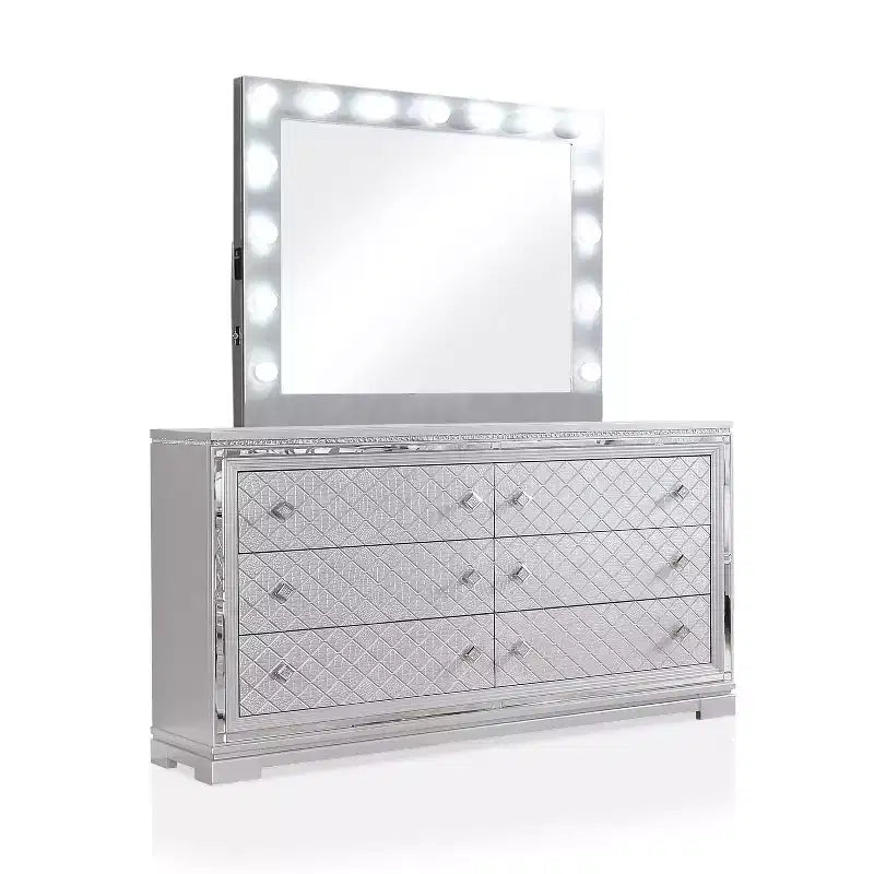 5pc Eastern King Tenaya Bedroom Set Silver/Gray - HOMES: Inside + Out