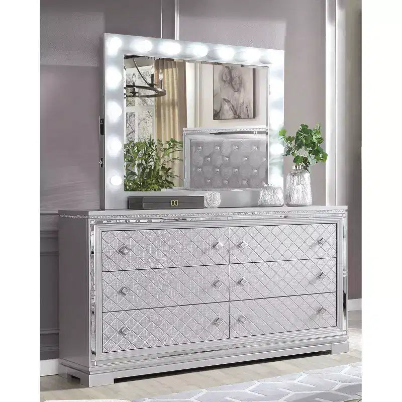 5pc Eastern King Tenaya Bedroom Set Silver/Gray - HOMES: Inside + Out