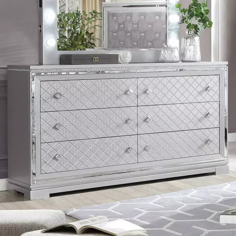 5pc Eastern King Tenaya Bedroom Set Silver/Gray - HOMES: Inside + Out