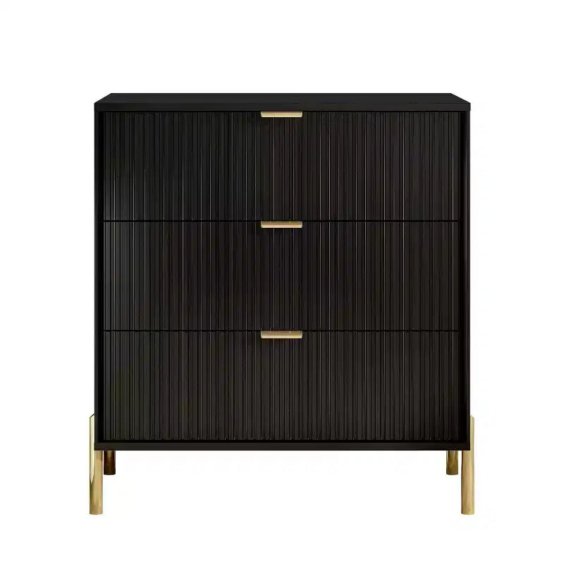 Festivo Ensemble commode 6 tiroirs et 2 tables de chevet 3 tiroirs Élegance Moderne Noir