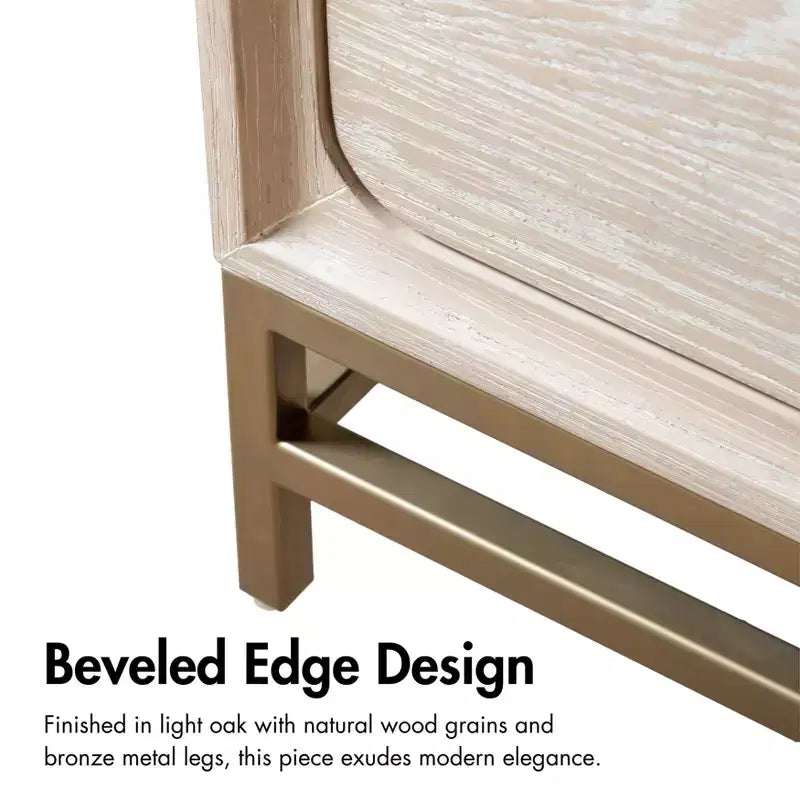 HOMES: Inside + Out 3pc Neovesi Wood 2 Nightstand and Dresser Set Boho Oak
