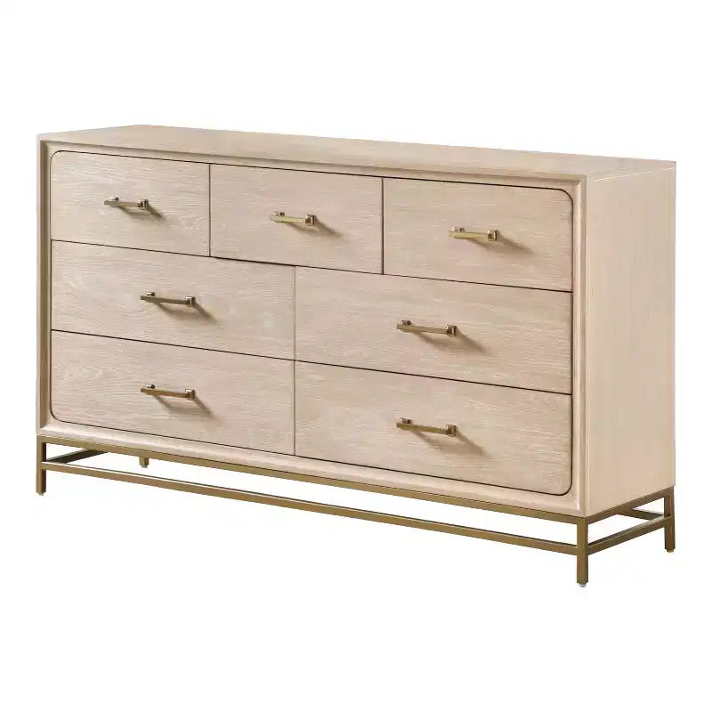 HOMES: Inside + Out 3pc Neovesi Wood 2 Nightstand and Dresser Set Boho Oak