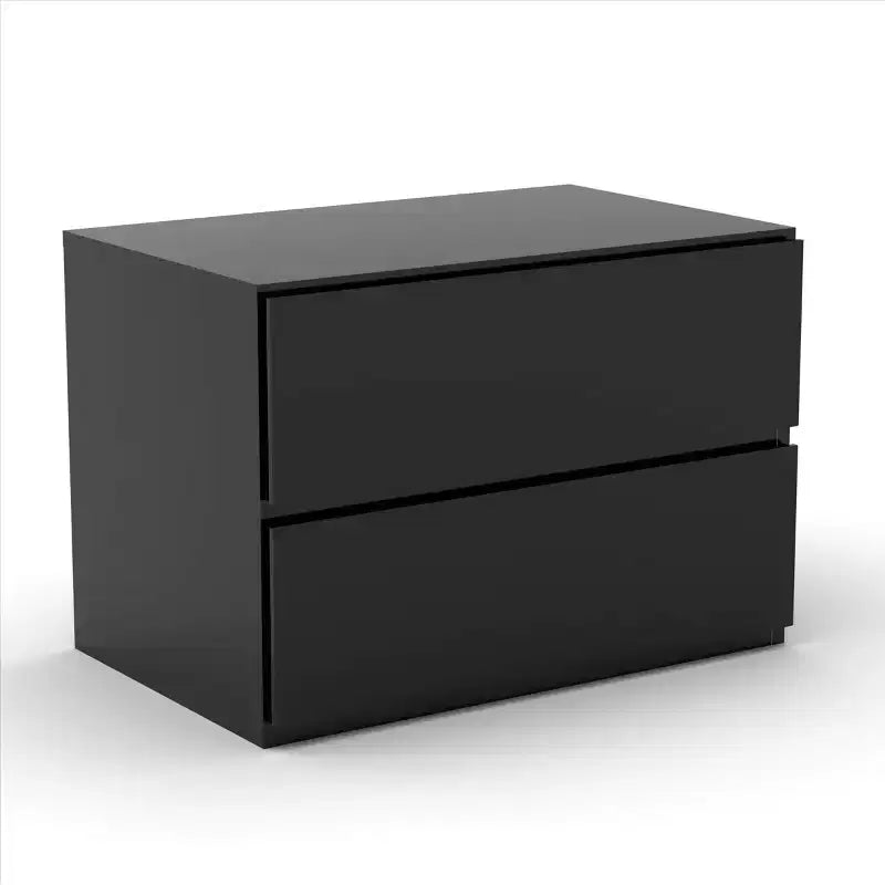 3pc Full Epik Bedroom Set with Headboard Extension Panels Black - Nexera: Modern Contemporary Style, Includes Nightstand