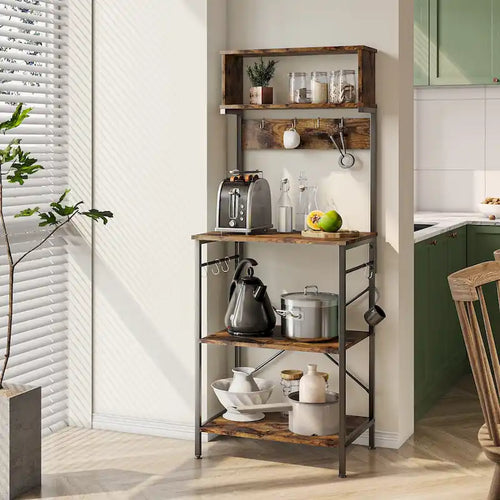 Scaffale da cucina per fornaio da 60 pollici con credenza 8 ganci laterali