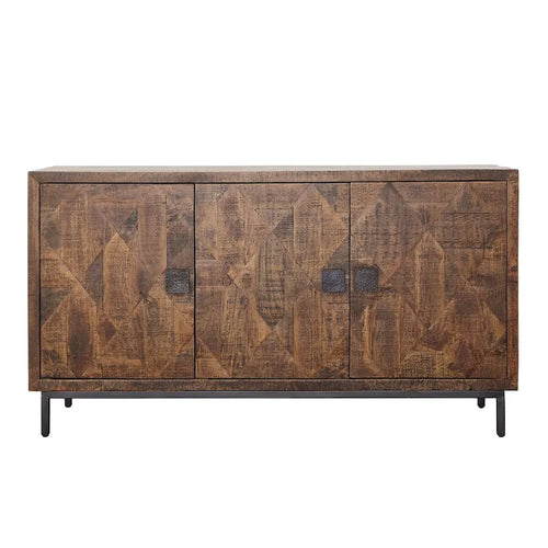Credenza a 2 cassetti, 63 pollici di larghezza, marrone