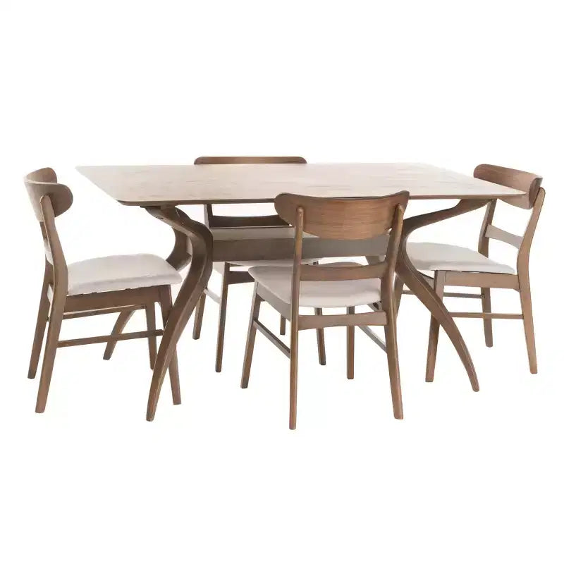 Ensemble de salle à manger 5 pièces 60" Idalia style moderne du milieu du siècle - Christopher Knight Home