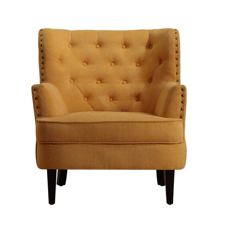 Moser Bay Mignon Poltrona Accent con Schienale Alto Trapuntato, Velluto/Lino, 76 cm