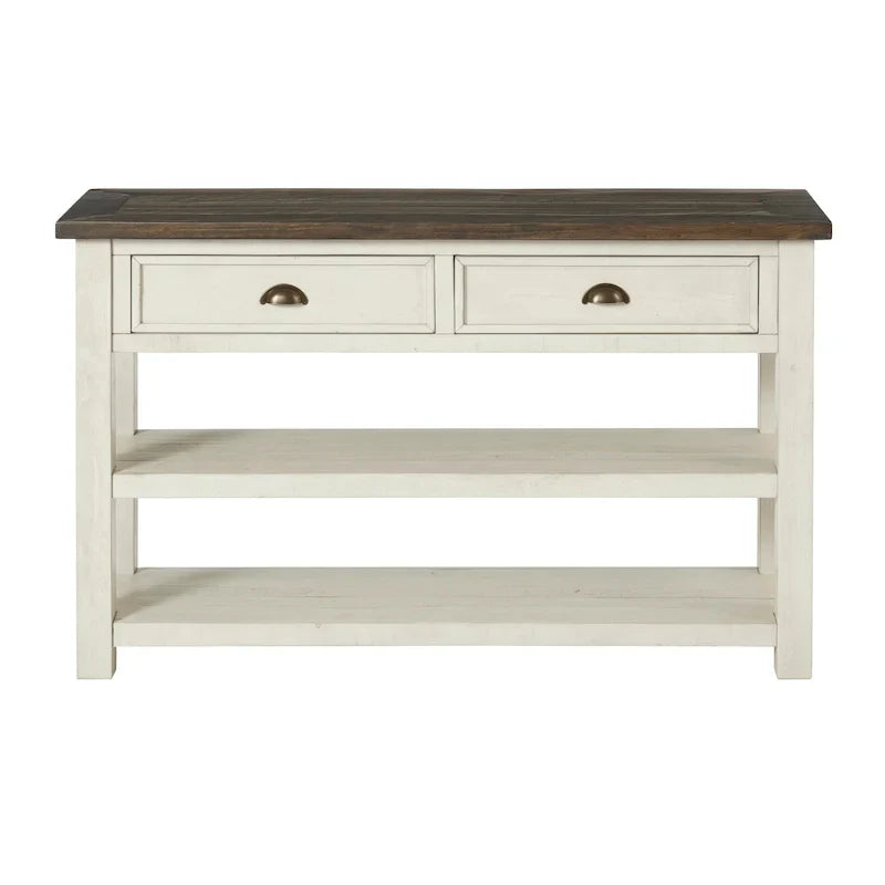 The Gray Barn Downington Consolle da Divano in Legno Massello a 2 Cassetti