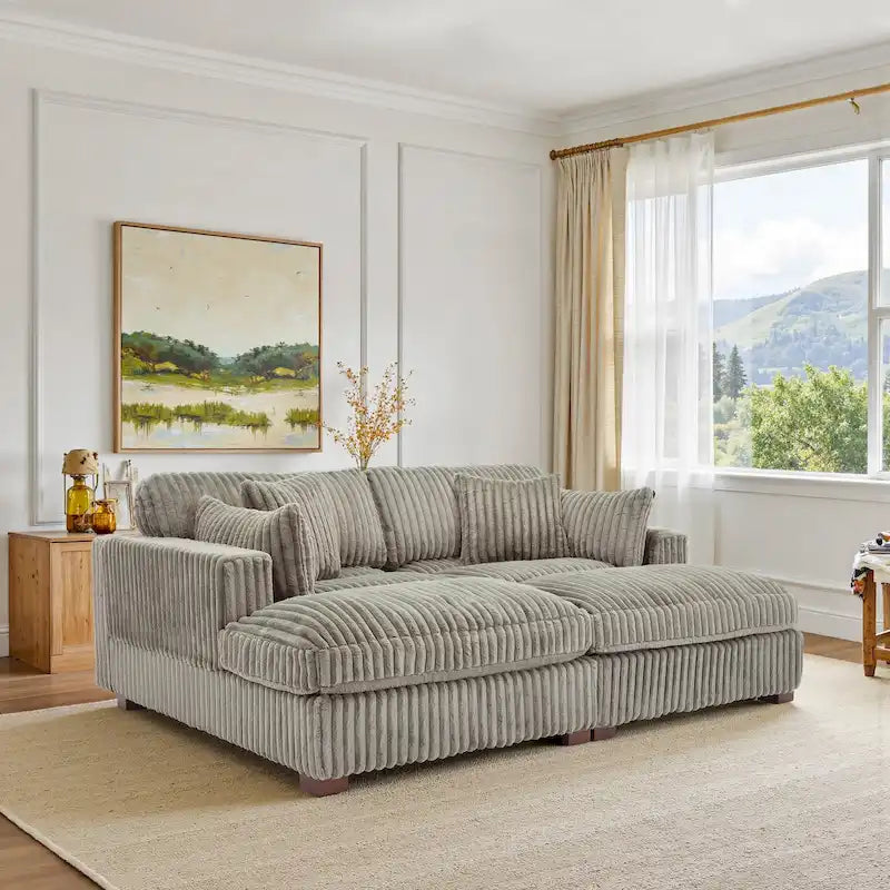 Divano componibile in tessuto per soggiorno e camera da letto
