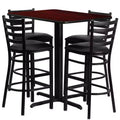 Flash Furniture 24''W x 42''L Rectangular Laminate Table Set with 4 Ladder Back Metal Barstools