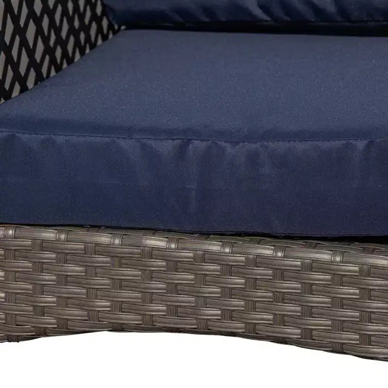Outsunny 4-Piece Outdoor Wicker Sofa Set, Outdoor PE Rattan Conversation Furniture with 4 Chairs & Table, Water-Fighting Material