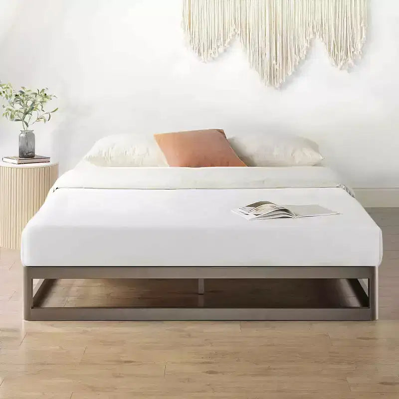 Telaio Letto a Piattaforma Rotondo in Metallo da 9" con Angoli Arrotondati Grigio