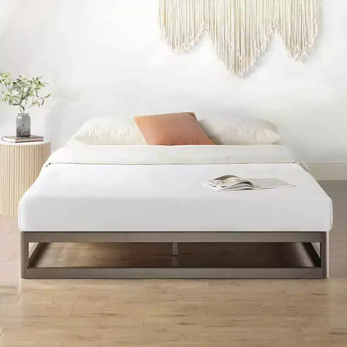Telaio Letto a Piattaforma Rotondo in Metallo da 9" con Angoli Arrotondati Grigio