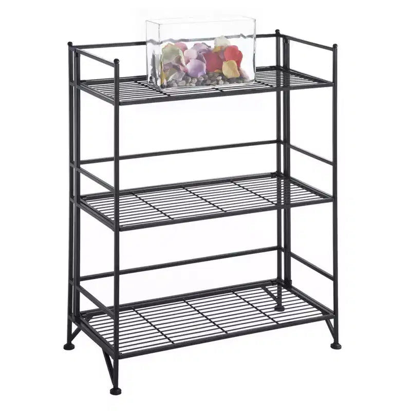 32,5" Scaffale metallico pieghevole a 3 ripiani largo