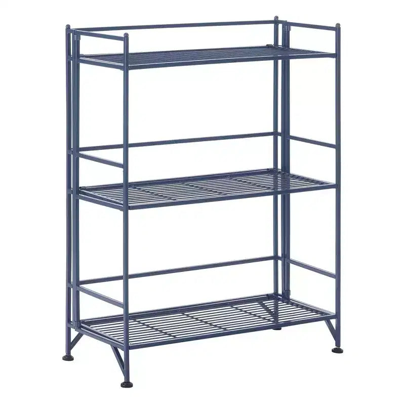32,5" Scaffale metallico pieghevole a 3 ripiani largo