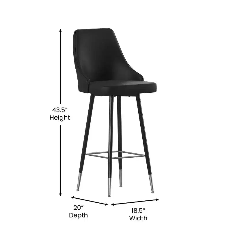 Sgabelli da Pranzo Moderni Imbottiti con Strutture in Metallo e Poggiapiedi con Accenti Cromati