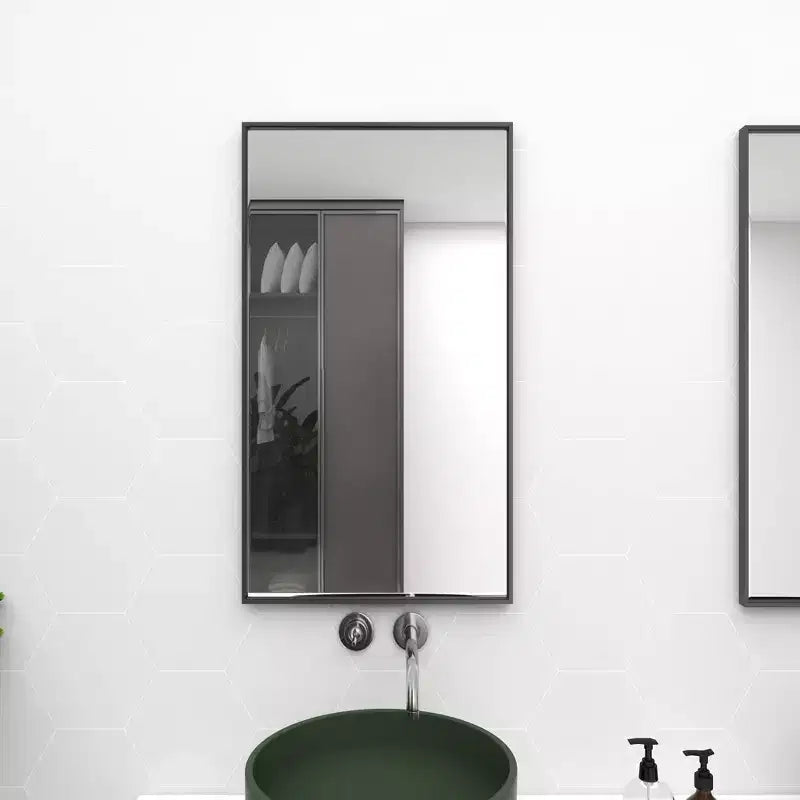 Specchio da Parete Rettangolare Moderno in Legno con Cornice Sottile Minimalista