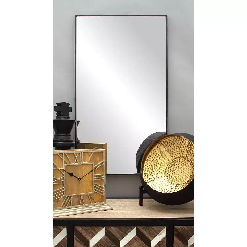 Specchio da Parete Rettangolare Moderno in Legno con Cornice Sottile Minimalista