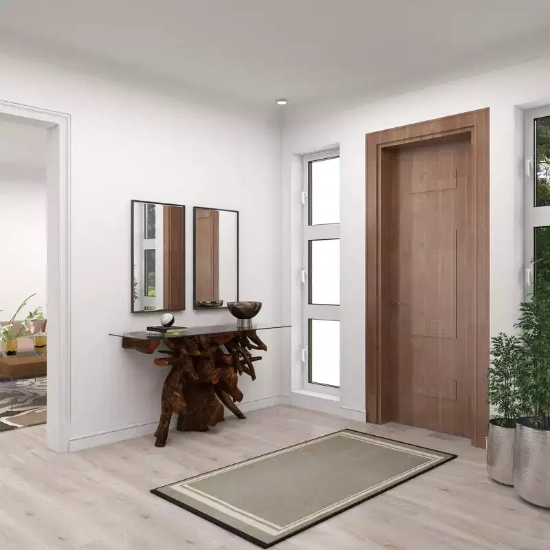 Specchio da Parete Rettangolare Moderno in Legno con Cornice Sottile Minimalista
