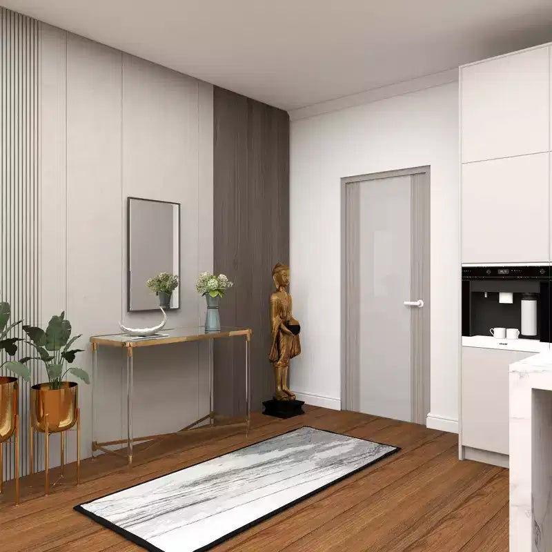 Specchio da Parete Rettangolare Moderno in Legno con Cornice Sottile Minimalista