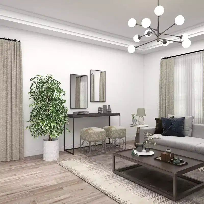 Specchio da Parete Rettangolare Moderno in Legno con Cornice Sottile Minimalista