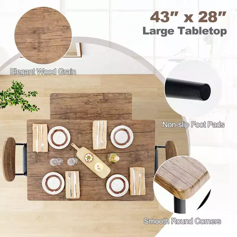 Ensemble de salle à manger 4 pièces Costway avec banc et 2 chaises rembourrées en similicuir pour cuisine