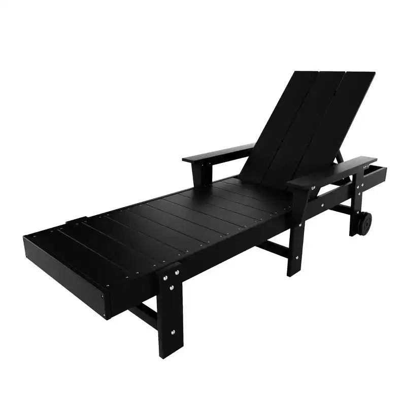 WestinTrends Ashore Modern Reclining Chaise Lounge with Side Table 2-Piece Set