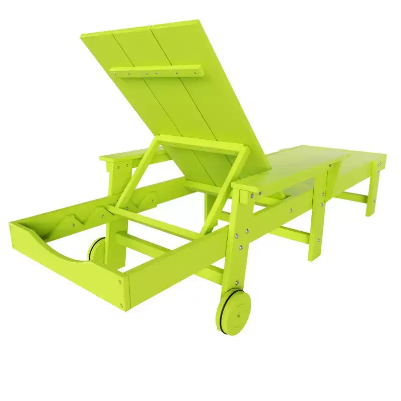 WestinTrends Ashore Modern Reclining Chaise Lounge with Side Table 2-Piece Set