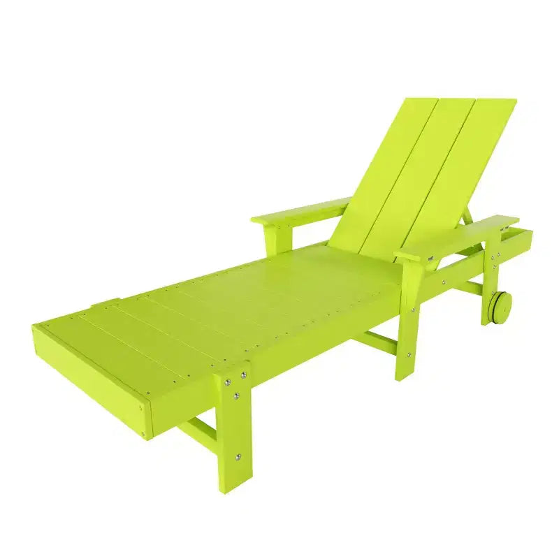 WestinTrends Ashore Modern Reclining Chaise Lounge with Side Table 2-Piece Set