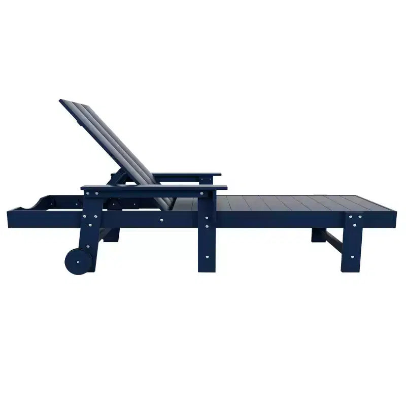 WestinTrends Ashore Modern Reclining Chaise Lounge with Side Table 2-Piece Set