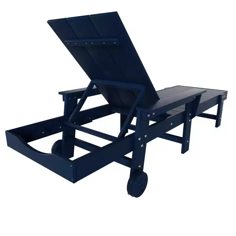 WestinTrends Ashore Modern Reclining Chaise Lounge with Side Table 2-Piece Set