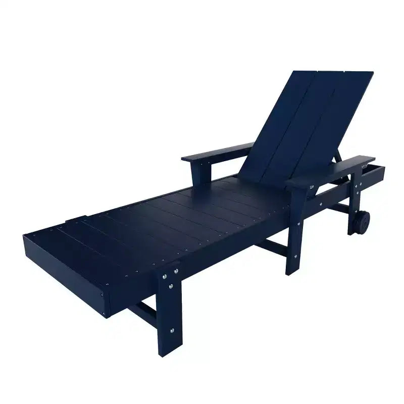 WestinTrends Ashore Modern Reclining Chaise Lounge with Side Table 2-Piece Set