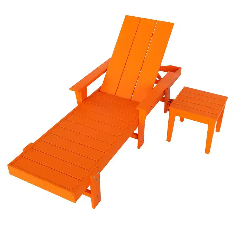 WestinTrends Ashore Modern Reclining Chaise Lounge with Side Table 2-Piece Set