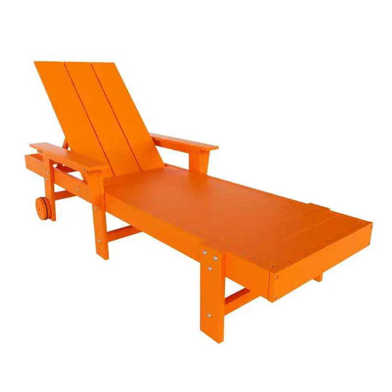 WestinTrends Ashore Modern Reclining Chaise Lounge with Side Table 2-Piece Set