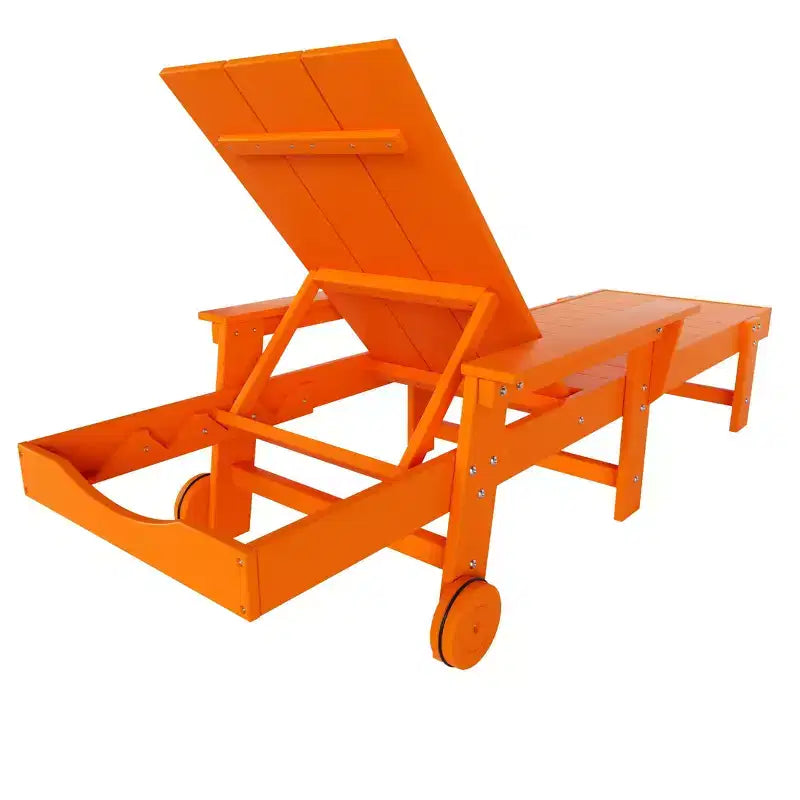 WestinTrends Ashore Modern Reclining Chaise Lounge with Side Table 2-Piece Set