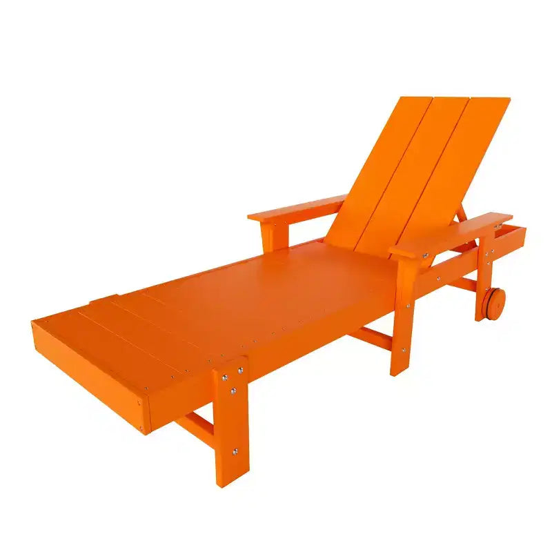 WestinTrends Ashore Modern Reclining Chaise Lounge with Side Table 2-Piece Set
