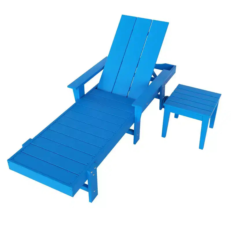 WestinTrends Ashore Modern Reclining Chaise Lounge with Side Table 2-Piece Set