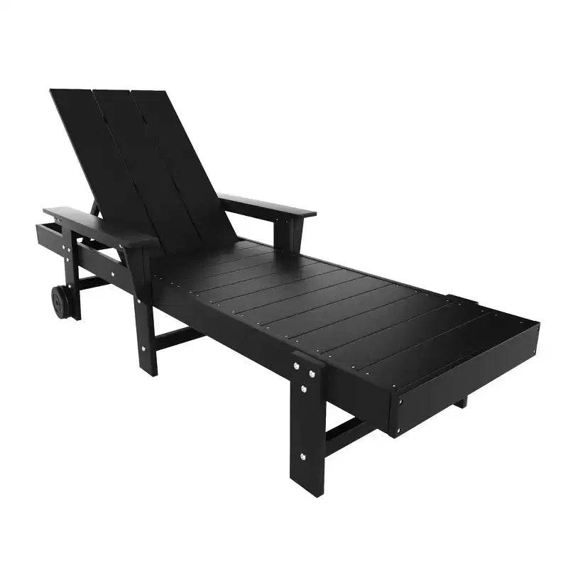 WestinTrends Ashore Modern Reclining Chaise Lounge with Side Table 2-Piece Set