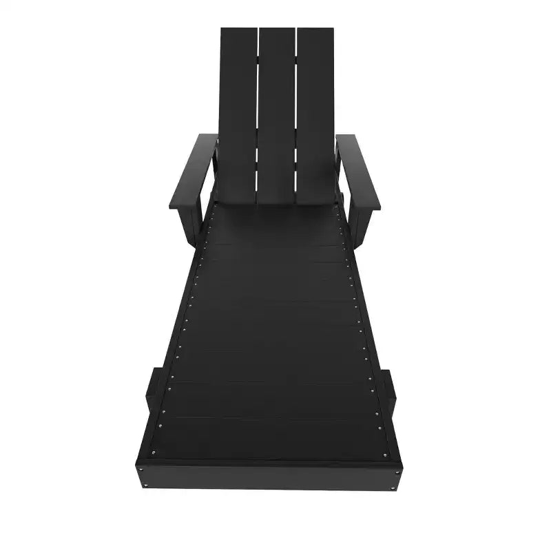 WestinTrends Ashore Modern Reclining Chaise Lounge with Side Table 2-Piece Set