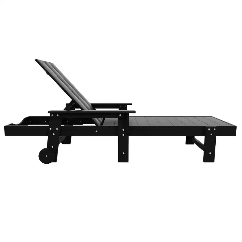 WestinTrends Ashore Modern Reclining Chaise Lounge with Side Table 2-Piece Set