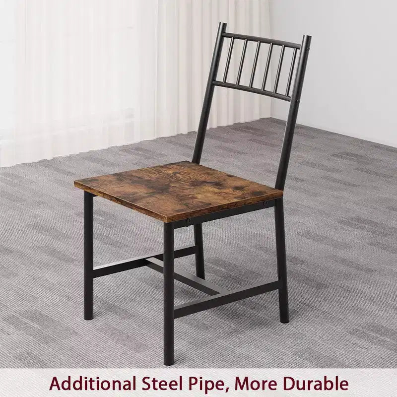 Dining Table Set for 4, Wooden Rectangular Kitchen Table with 2 Chairs and Bench, Dining Room Table with Wine Rack for Small Space, Apartment, Home