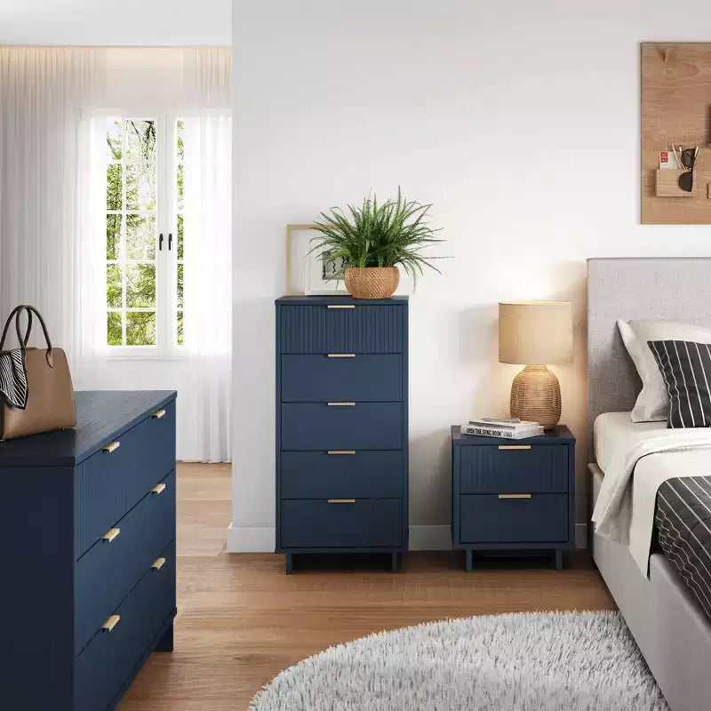 Manhattan Comfort 3pc Granville Chest with Double Dresser and Nightstand Bedroom Set