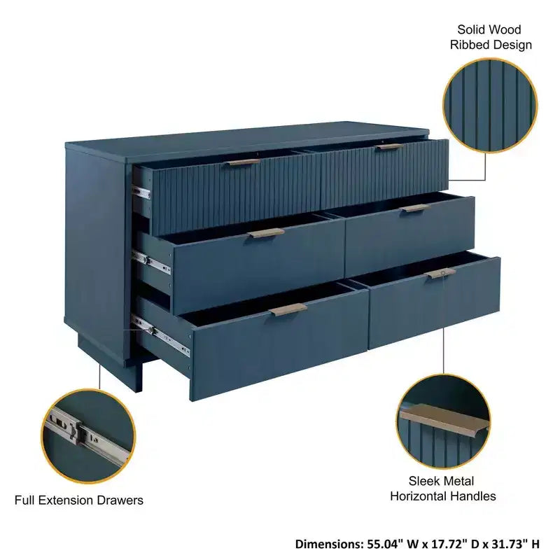 Manhattan Comfort 3pc Granville Chest with Double Dresser and Nightstand Bedroom Set