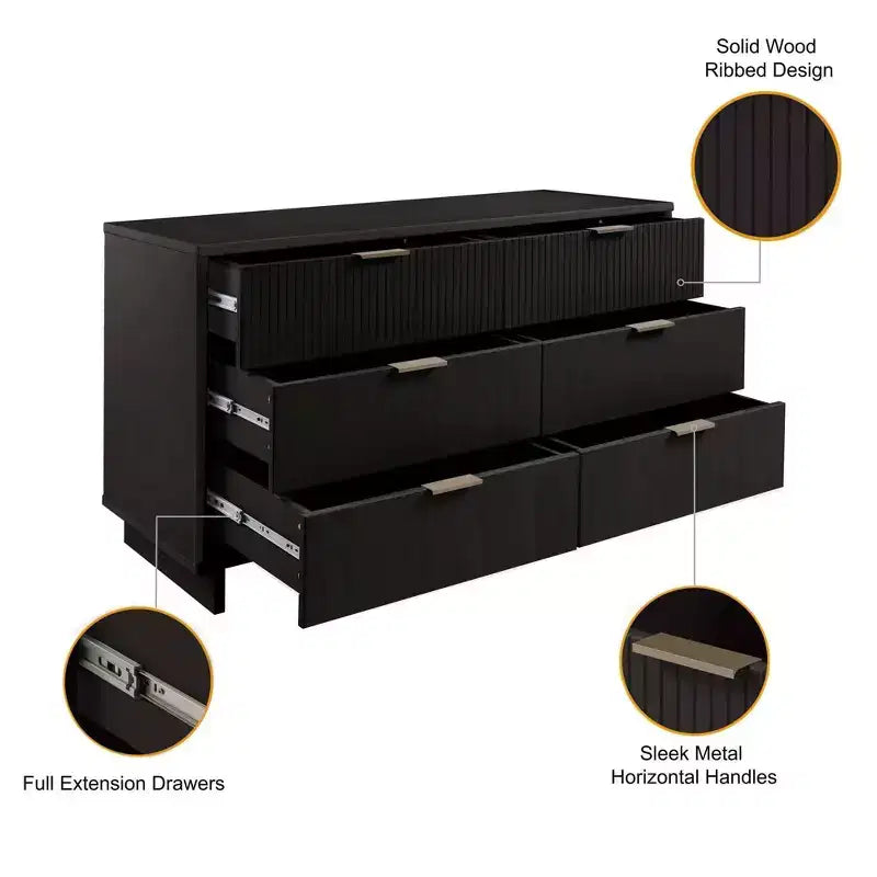 Manhattan Comfort 3pc Granville Chest with Double Dresser and Nightstand Bedroom Set