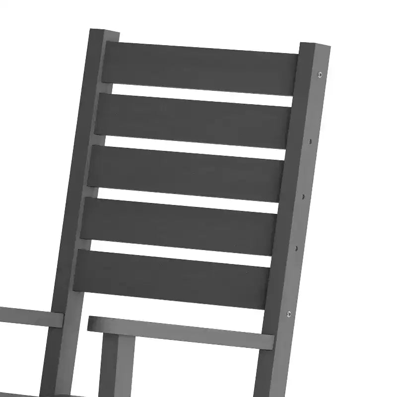 Emma and Oliver 3-Piece Indoor/Outdoor Set with 2 Modern-Style Rocking Chairs with Matching End Table for All-Weather Use