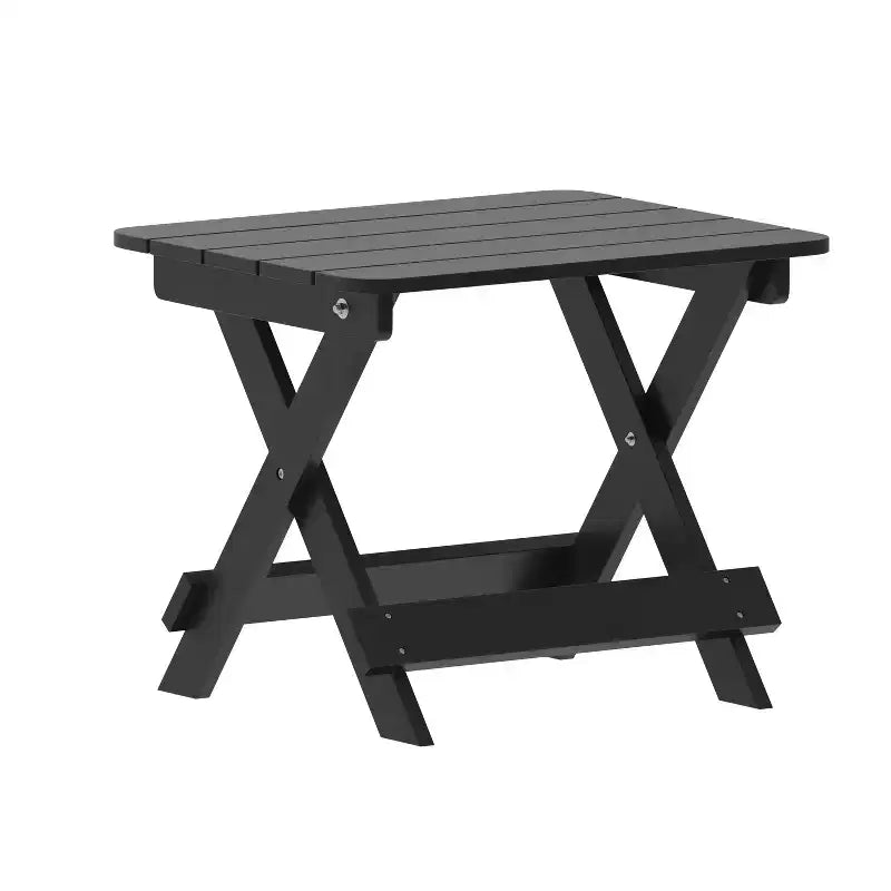 Emma and Oliver 3-Piece Indoor/Outdoor Set with 2 Modern-Style Rocking Chairs with Matching End Table for All-Weather Use